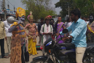 AWARENESS ON CORONA BY YAKSHAGANA ARTIST IN MAHABOOBABAD