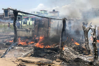 fire in farmer huts