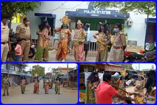 police creates awareness about corona prevention in unique way at ananthapur