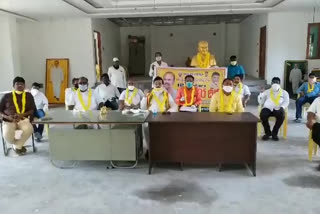 tdp leaders hunger strike at chilakaluripeta