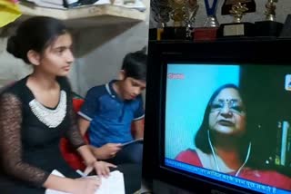 Faridabad Students studying with Edusat channels in lockdown