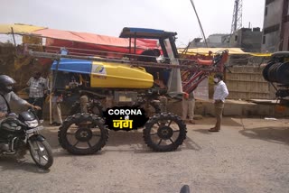 sanitisation in sangam vihar with japani machine during corona