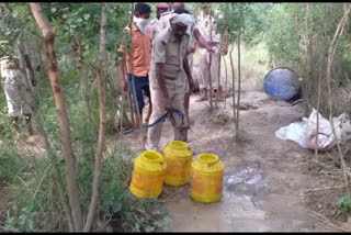 Police destroyed hundreds of liters of liquor