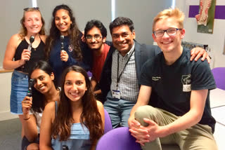 Dr. Poorna Gunasekera, second right, poses with a group of medical students from Plymouth University who had just completed training in ophthalmoscopy.