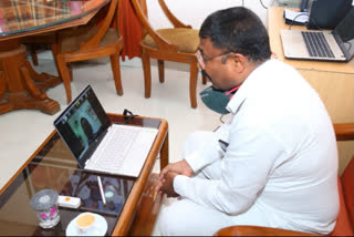 minister aadimulapu suresh video conference with agricultural officers at yerragodapalem in prakasam district