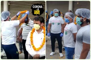 People of Laxminagar honored by cleaning garlands during the corona