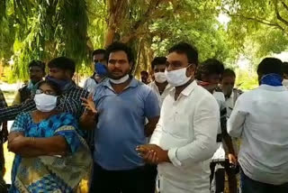 Agitation protesting the establishment of the Quarantine Center in narseepatnam