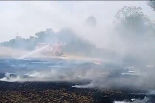 Farmers burn stubble