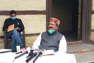 former minister maheshwar singh press conference kullu