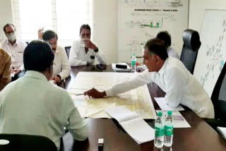 minister Harish Rao review with Irrigation officials at chinnakodur siddipet