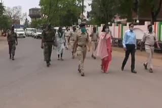 flag march in Balod