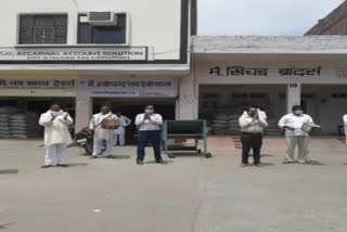 grain market traders protest in hisar