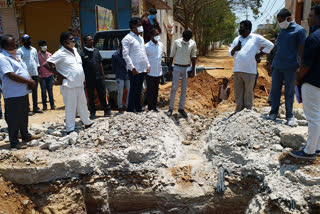 nagarkurnool mla marri janardhan reddy inspection on under ground drainage