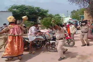 police awareness on Corona in different way in Koppala