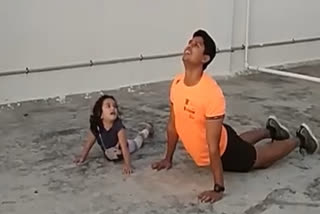 policea and his daughters workout video viral on socail media