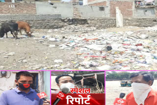 litter of garbage in ambedkar colony people are in trouble delhi lockdown