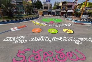 corona paintings on anantapur dst roads