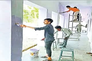 Migrant laborers repairing their schools while in Quarantine