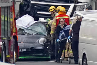 A truck killed four police officers who had detained a drug-affected speeding driver in a collision on a Melbourne freeway, on Wednesday.