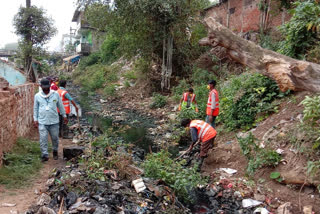 Encroachment revealed during cleaning