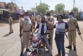 fined for not wearing masks, bhopalgarh news, मास्क नहीं पहनने पर जुर्माना, भोपालगढ़ में मॉडिफाइड लॉकडाउन