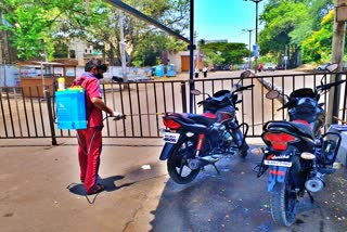 Sanitizer Spray for Barricades in Vijayapur