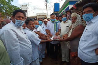 Distribution of vegetables to the poor people in srikakulam