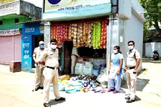 Police raid on gutkha selling shop in koriya