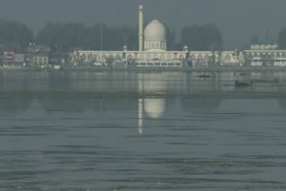 Hazratbal shrine situated on the banks of Dal Lake