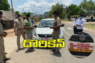 police seize a car in lock down period at east godavari