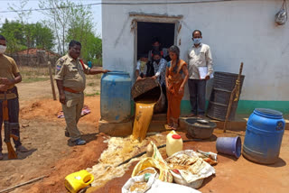 EXCISE POLICE RAIDS ON GUDUMBA BASES IN KUMURAM BHEEM DISTRICT