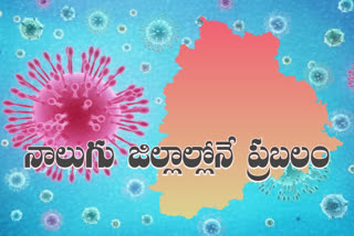 spreed in the 4 districts in telangana