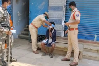 Masks distributed by the police at alwal