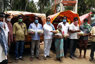 vegetables distribution to poor in achanta