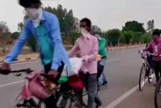 gang of migrant travel madhyapradesh to westbengal by cycle