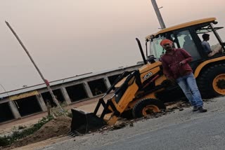 Road construction work