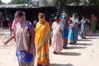 Voluntary organization distribute ration and food to people of leprosy ashram