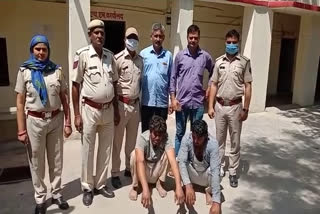 Two cow smugglers detained, दो गोतस्करों को लिया हिरासत में