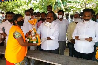 mla Aruri ramesh provided essential supplies for sanitation workers