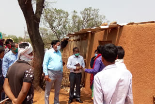 Collector arrived to inspect for damages caused by rain in Koriya