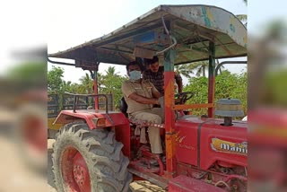 a police inspector went on a tractor to catch curfew violated people