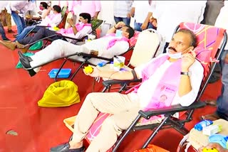 blood donation camp held in trs bhavan