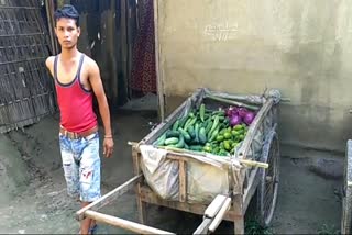 Batadrava physically handicap man struggle for livelihood