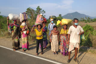 maharastra family walk to reach their home via perambalur due to lockdown