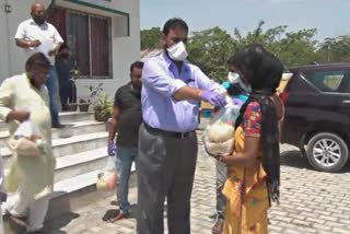 Five business man distributed food among poor family at Barpeta