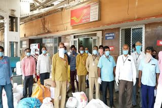 postal employees protest in vijayawada for ppes