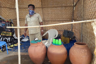 OFFICERS SET UP DRINKING WATER WITH OUT ANY PRECAUTIONS