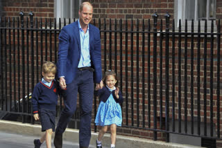 Britain's Prince William with Prince George and Princess Charlotte