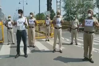 rewari police do duty with slogan in support of punjab police jawan