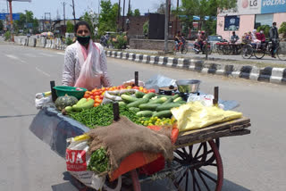 भरण-पोषण  के बेच रही सब्जियां